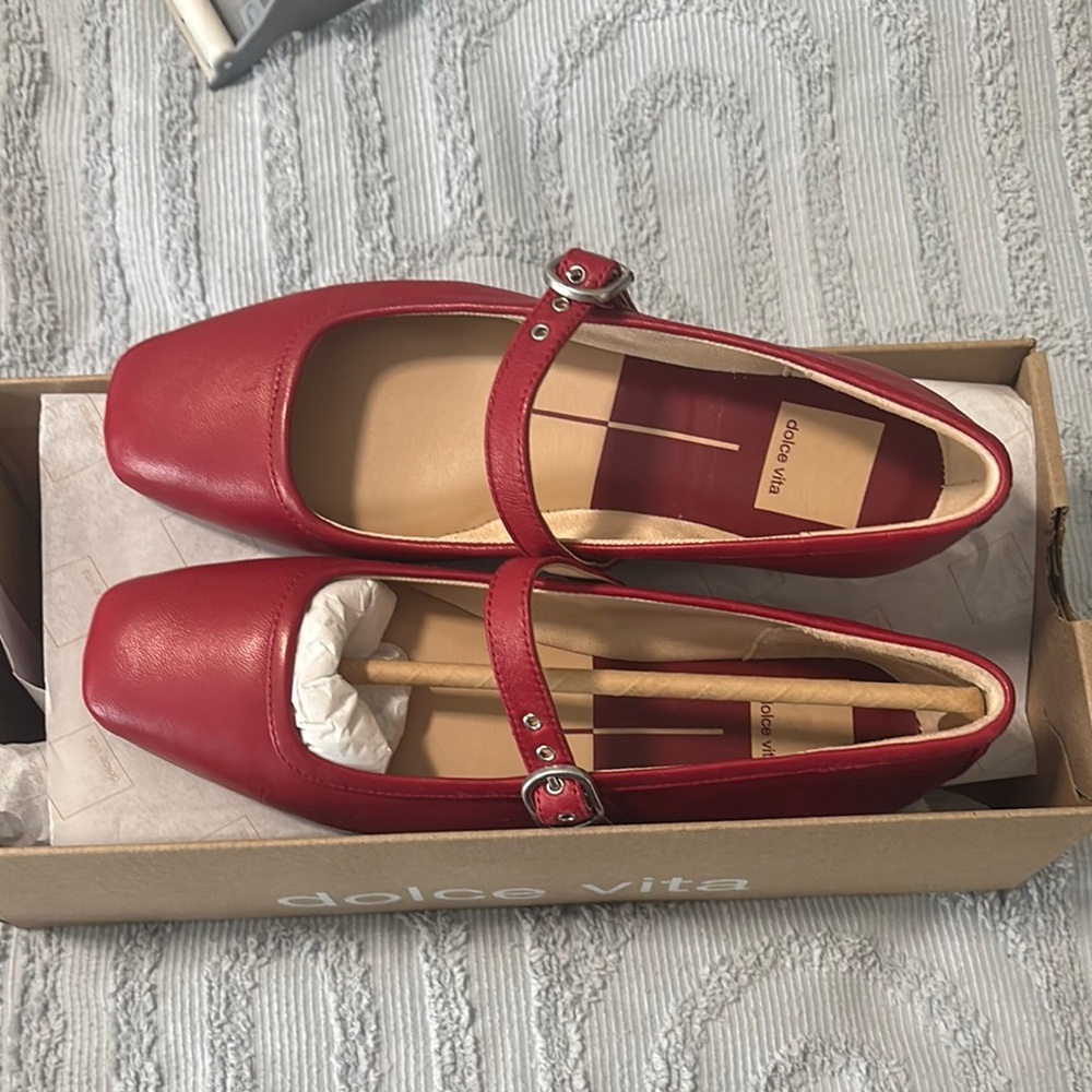 Dolce Vita Red Mary Jane Flats